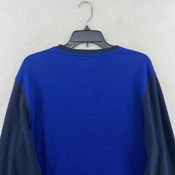 Polo Ralph Lauren Sleepshirt Men's L Blue Navy Colorblock Thermal Waffle Knit - Picture 9 of 13